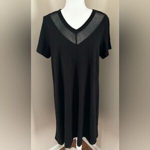 Wilt Revolve V-Neck 100% Cotton Mesh Detail Trapeze Shirt Dress